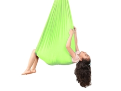 2026-colchoneta De Yoga Aérea Infantil 100% Nylon 280x100cm Columpio Antigravedad Para Entrenamiento Sensorial Interior/exterior Verde Hierba