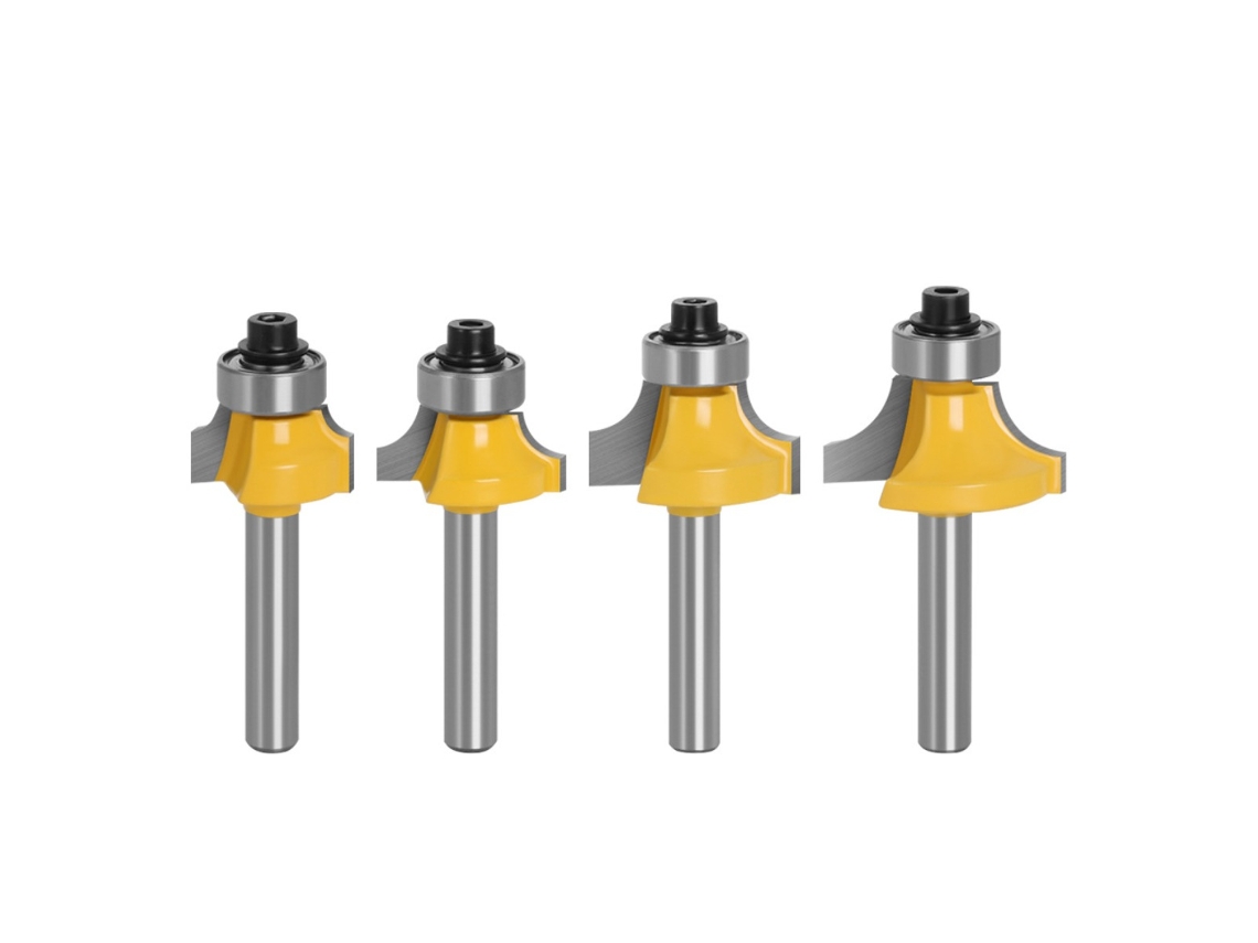 Juego De 4 Fresas De Redondeo De Esquinas - Vástago De 6mm/6.35mm Para Fresado De Madera