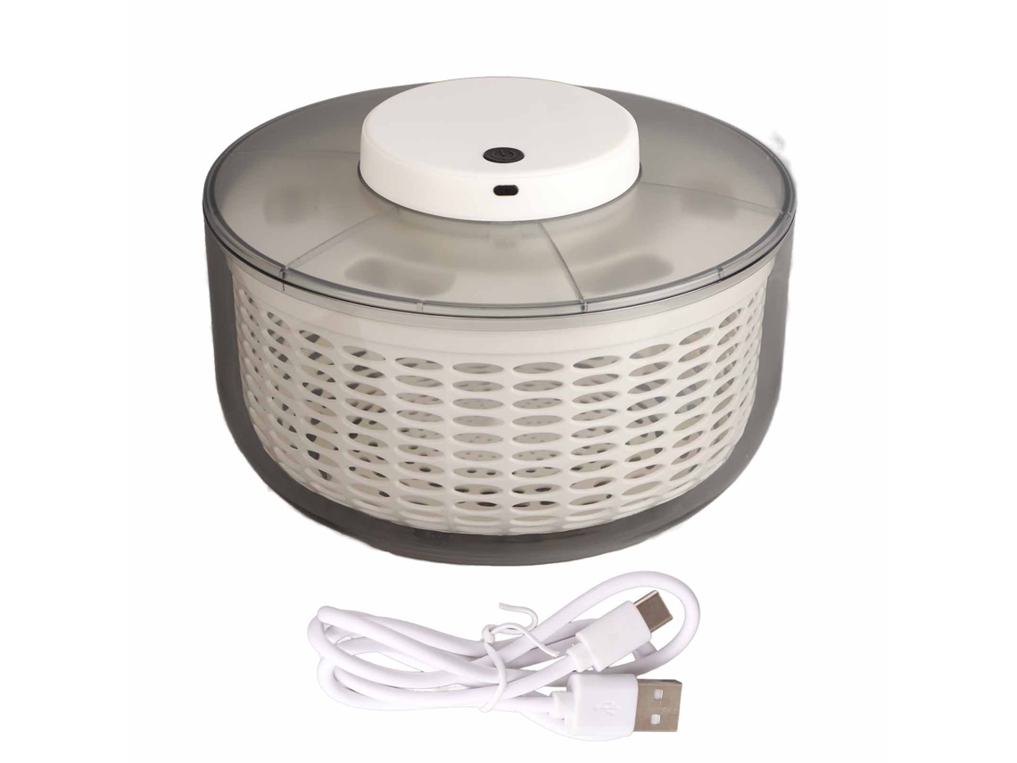 Centrifugadora Eléctrica Para Ensaladas, 500 Rpm, Lavadora-secadora Para Verduras Y Frutas, 6000 Ml, 27 X 27 X 17 Cm.