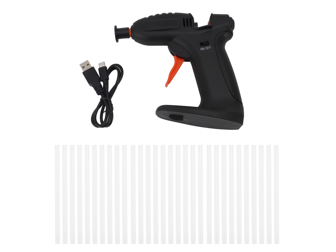 Pistola de pegamento caliente USB recargable inalámbrica con 30 barras