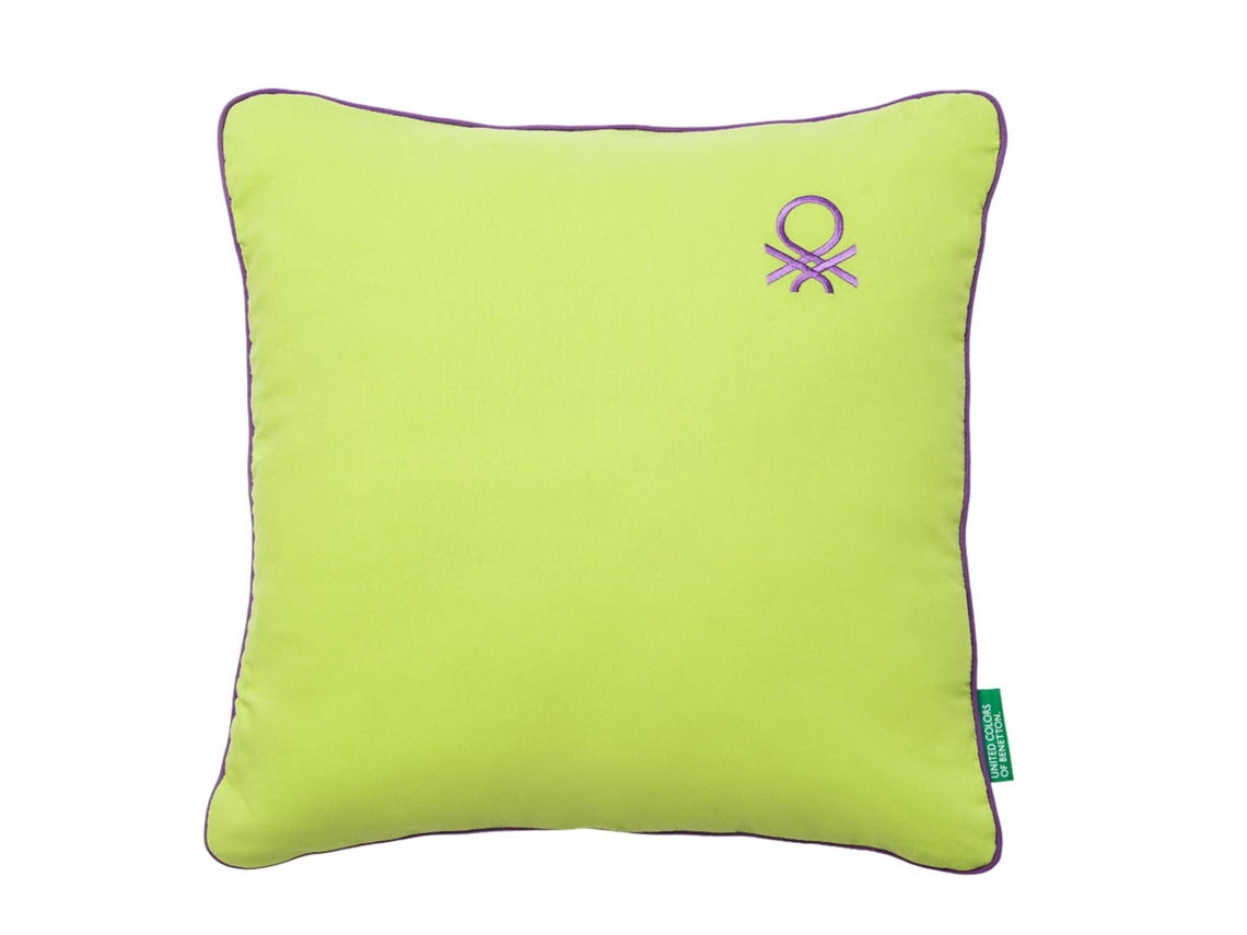 BENETTON - Cojín 45x45cm 70% Algodón 30% Poliéster Verde Rainbow