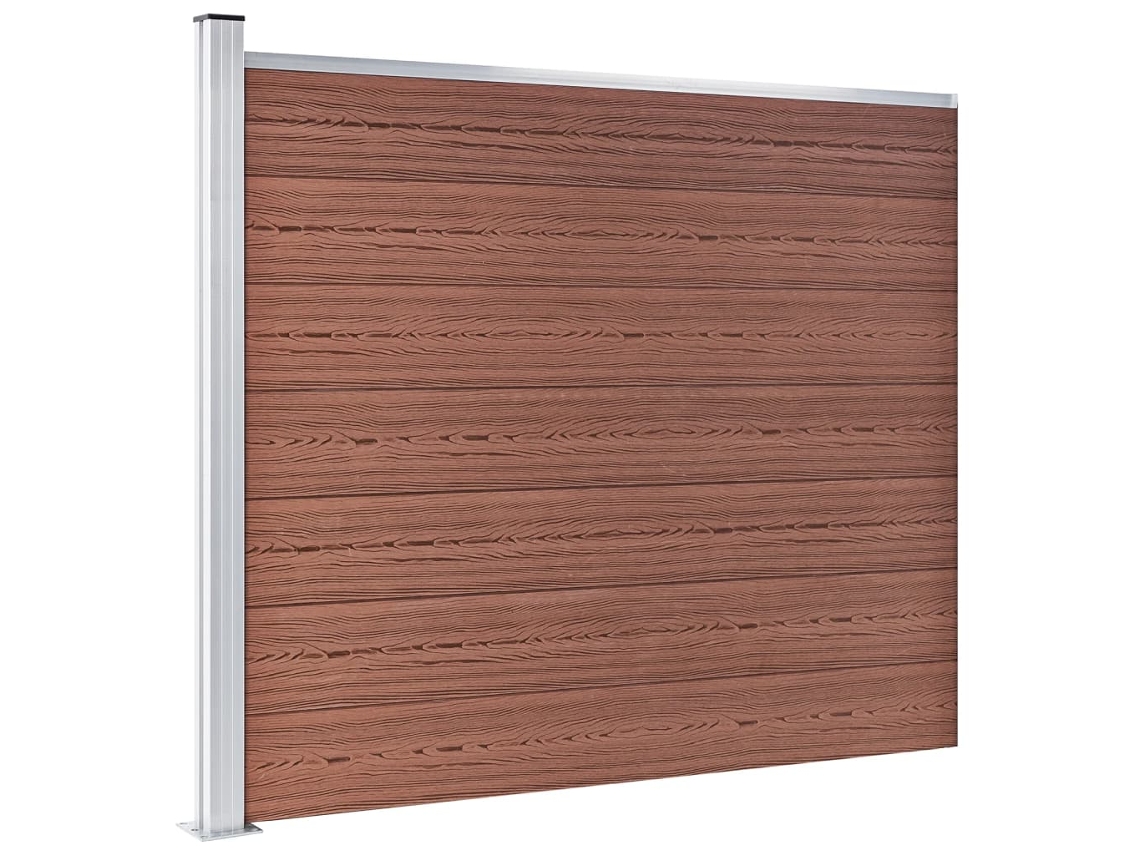 Panel de valla WPC marrón de 175 x 146 cm WSD116005 Lovely Home