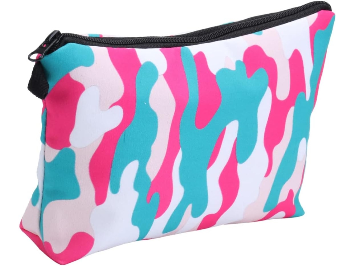 Neceser De Maquillaje Con Estampado De Camuflaje Y Cremallera, Estuche Portátil Para Productos De Belleza.