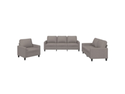 Maison Exclusive - Juego De Sofás Con Cojines 3 Piezas Tela Gris Taupe