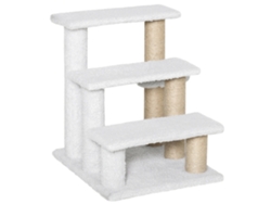 Escalera Para Gatos De 3 Peldaños Con Rascador De Bola, 5 Kg, Yute, 45x40x48 Cm.