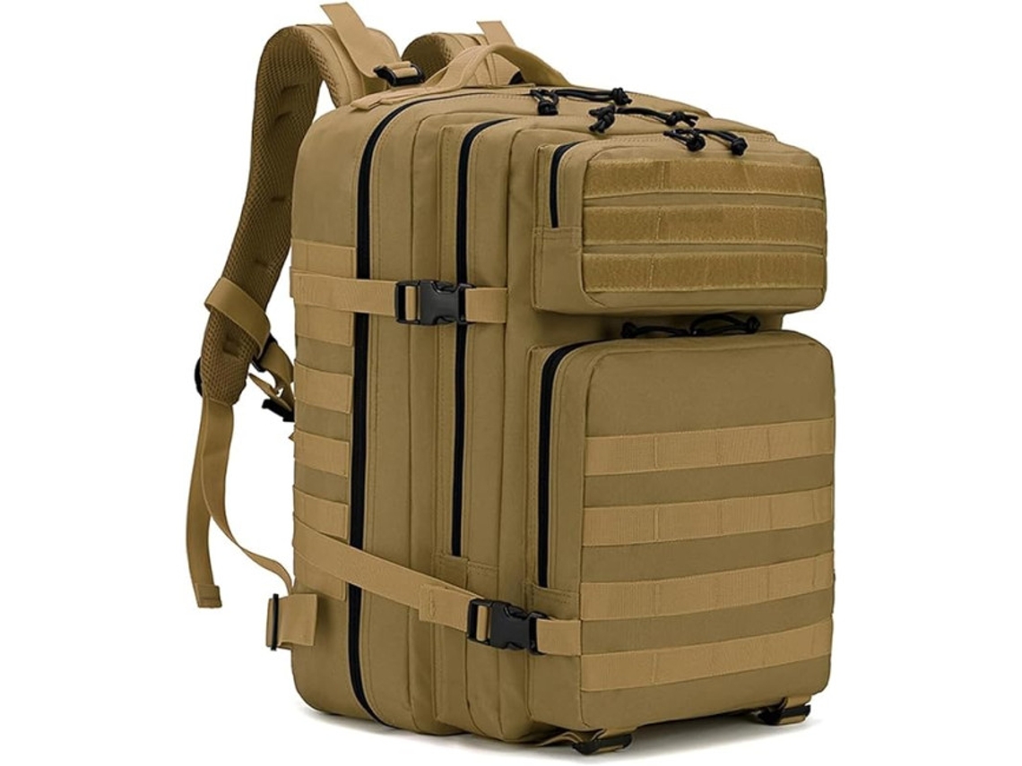 Mochila Tática Militar 45L Impermeável Dobrável Bolsa De Bagagem De Mão Bege