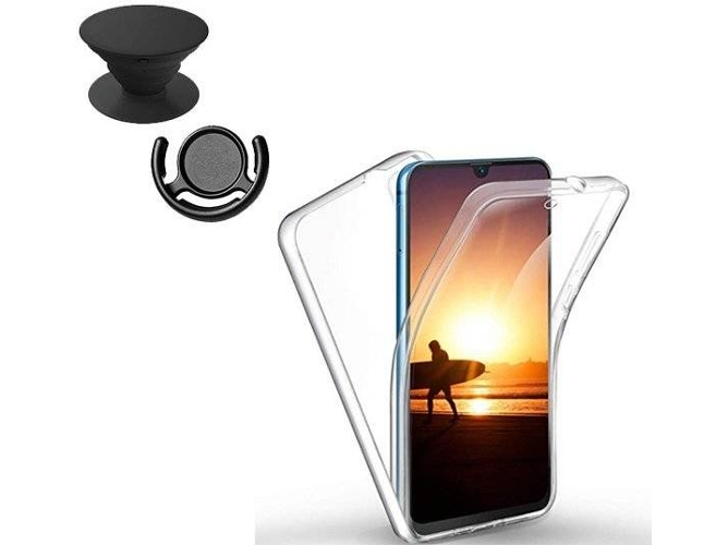 Kit Funda, 1 PopSocket y 1 Soporte PopSocket Xiaomi Mi 9 Lite 360° Transparente