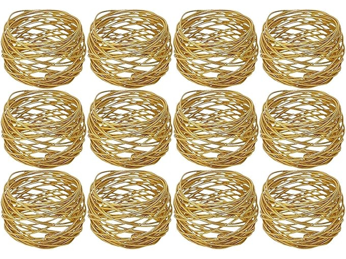 Servilleteros De Malla Color Dorado 12uds.