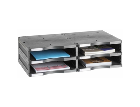 Archivador Modular Archivo 2000 ArchivoDoc 4 compartimentos Din A4 Negro (36 x 60 x 16,5 cm)