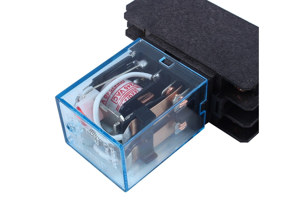 Relé De Potencia Con Bobina Ca 220v 10a Dpdt Ly2nj Hh62p Hhc68a-2z Y Base De Zócalo