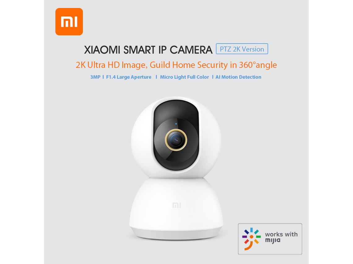 Cámara De Seguridad Inteligente Xiaomi Mijia Ptz 2k De 3 Mp Con Visión Nocturna Y Audio Bidireccional.