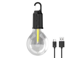 Linterna LED de camping con 2 modos, recargable por USB, resistente al agua, ideal para colgar en tiendas de campaña y barbacoas. Aeuzwr