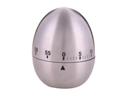 Temporizador de cocina manual con alarma mecánica en forma de huevo y 60 minutos de tiempo de cocción.