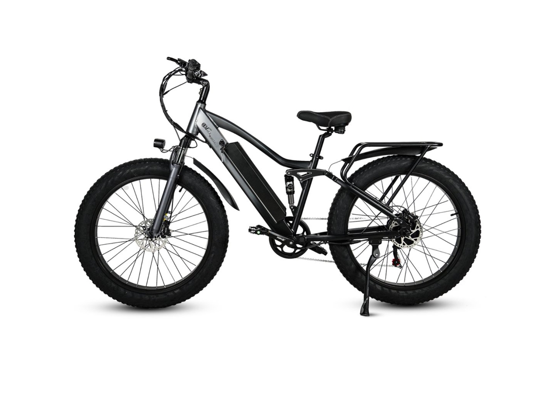 Bicicleta de montaña Cmacewheel TP26 con neumáticos anchos de 26", motor de 750 W y batería de 48 VE y 17 Ah.