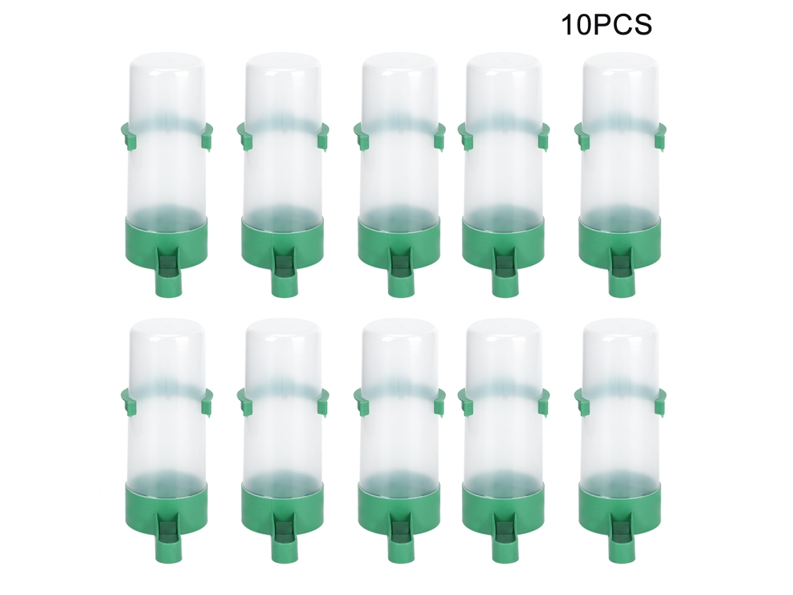 10 Dispensadores Automáticos De Agua Y Alimento Para Aves De Corral Y Ganado Con Cuenco Y Tapa De Plástico.