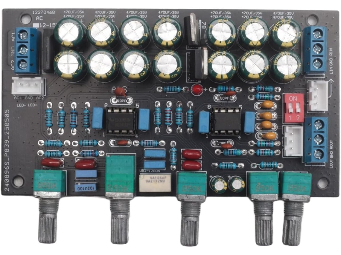Placa Preamplificadora Multifuncional Práctica Con Control De Tono Y Volumen Para Amplificadores De Bricolaje.