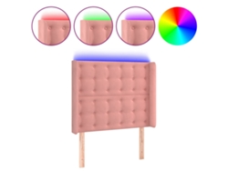 Cabecero de terciopelo rosa con luces LED MAISON EXCLUSIVE (103x16x118 cm)
