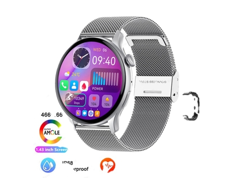 Reloj inteligente para mujer, pantalla de 466x466, siempre muestra la hora, llamada Bluetooth, esfera personalizada, reloj inteligente deportivo pa...