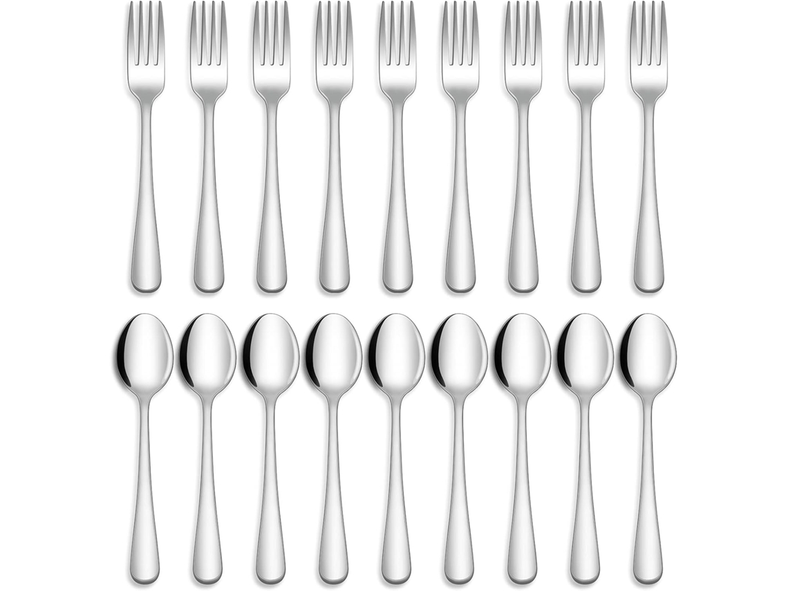 Juego de cubiertos de 24 piezas en acero inoxidable, pulido, para hogar y cocina, lavable a máquina NEVEANCE