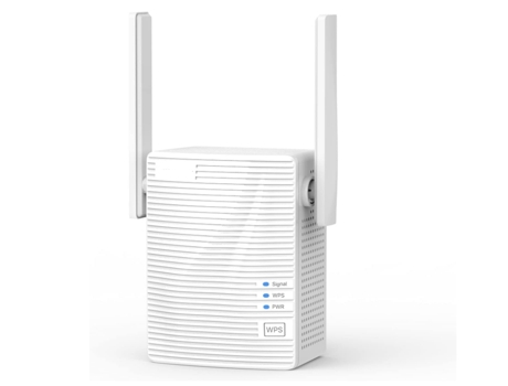 Repetidor amplificador WLAN (doble banda 750 Mbit/s 433 Mbps 5 GHz, 300 Mbps 2,4 GHz, 1 puerto LAN, WPS, LED de estado, 2 antenas, modo AP (blanco)...