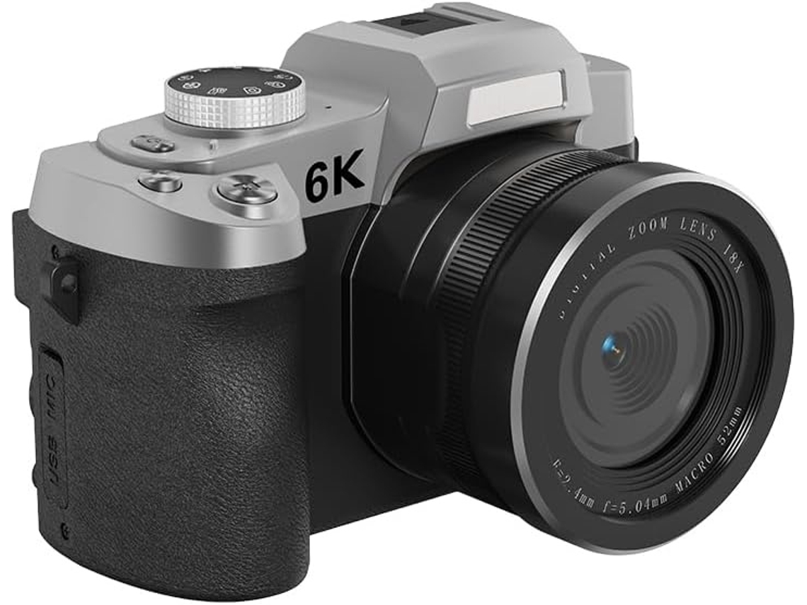Cámara Digital 6k, Cámara Wifi Uhd De 84 Mp Con Zoom Óptico De 18x, Pantalla Abatible De 3 Pulgadas Y Flash (negra)