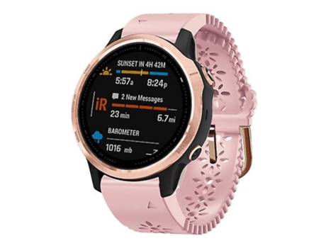 Correa De Reloj Inteligente Para Garmin Fenix 6S, Correa De Silicona Para Reloj De Mujer, Rosa, 20Mm, Lace Punch VENISYMLIS