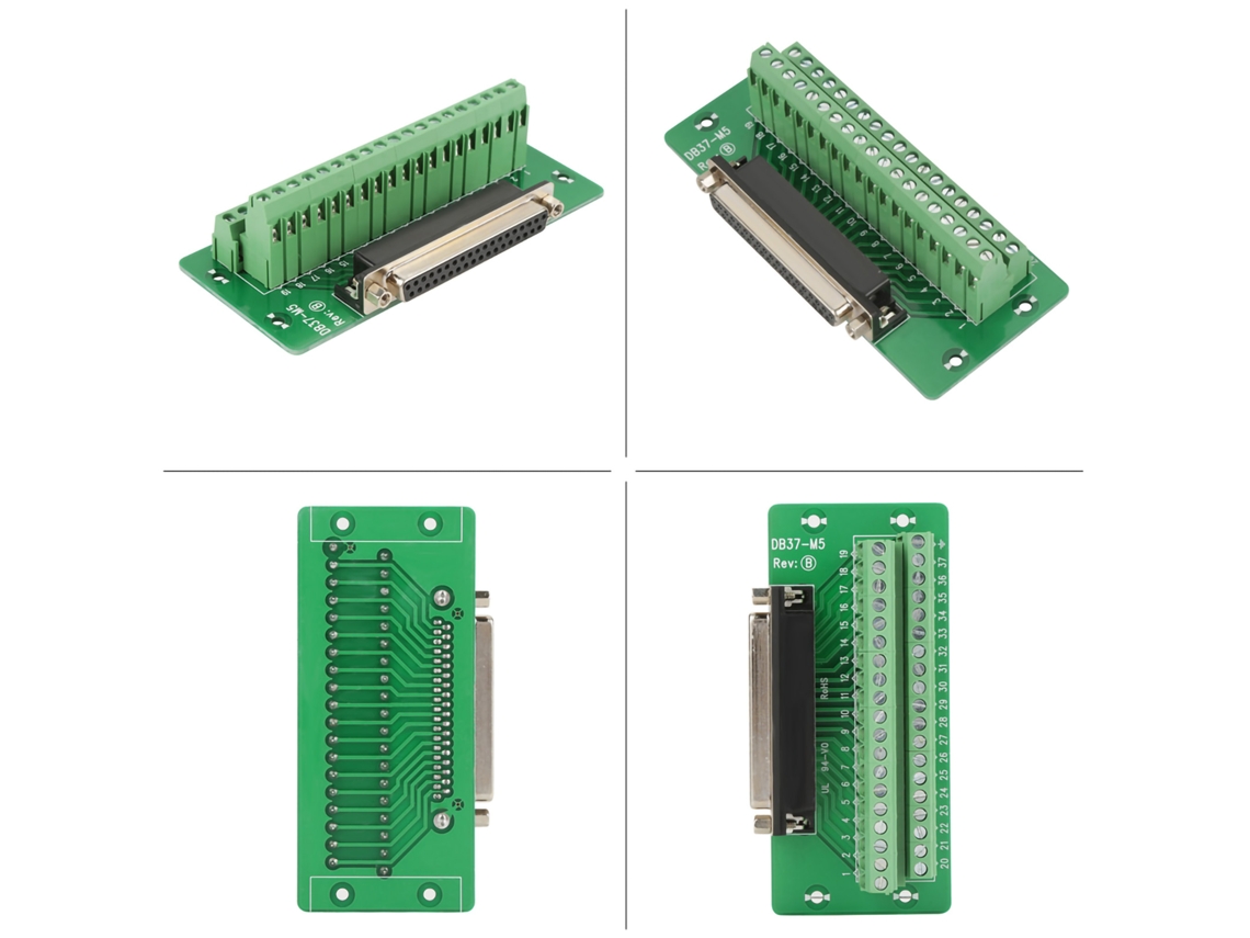 2026-as-módulo De Interfaz Db37 Para Din Rail Con Placa De Desconexión Y Terminales (conector Hembra)