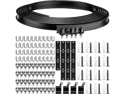 2026-rail Para Cortinas De Techo Flexible Negro 5 Metros Doble Material Con Accesorios Completos 5 M