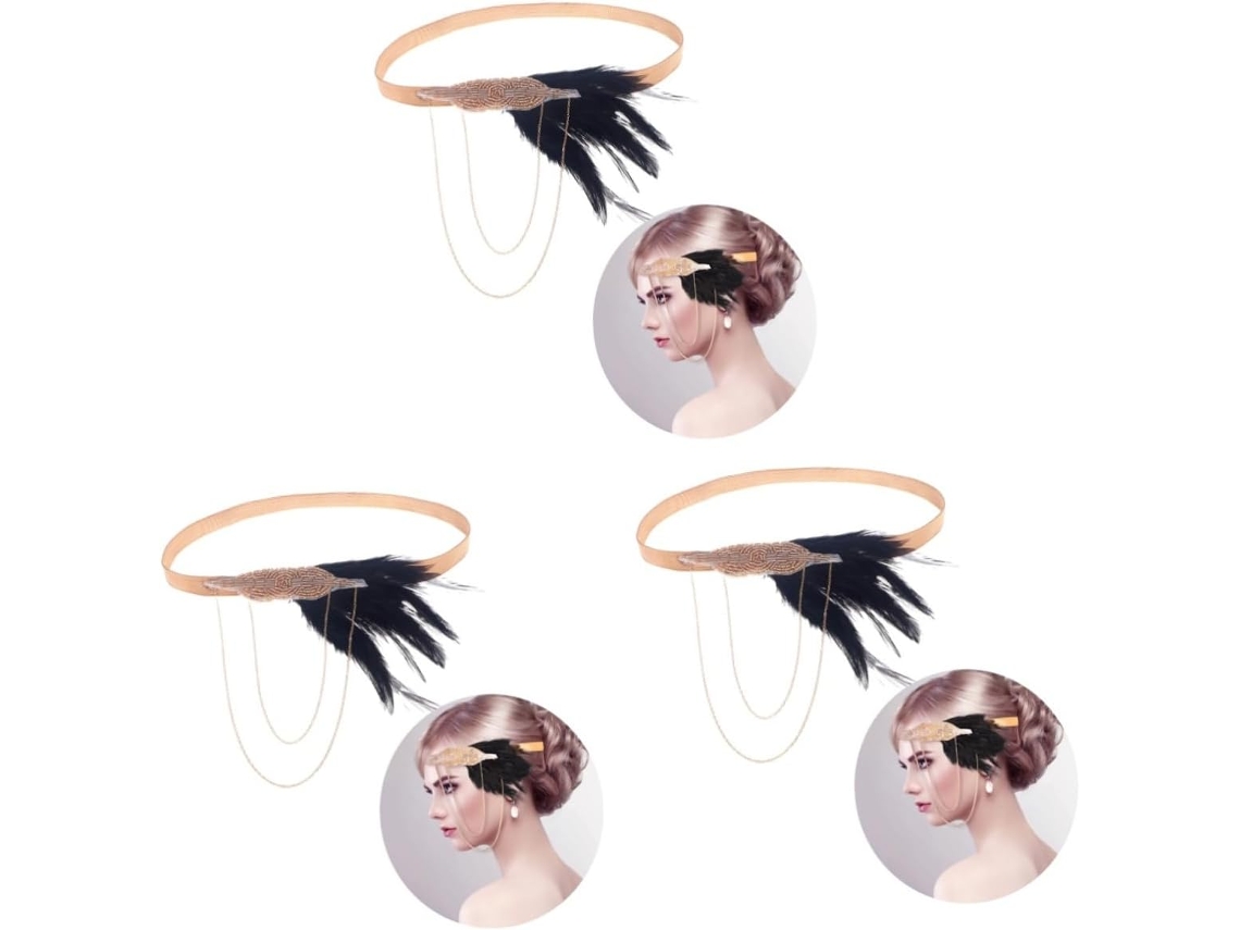 Conjunto De 3 Diademas Ligeras Estilo Años 20 Para Bodas Y Graduaciones.