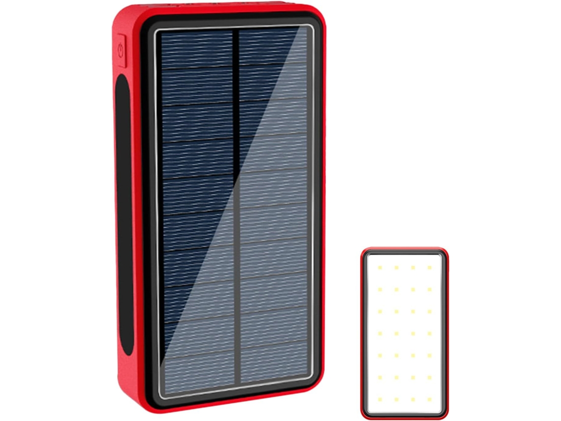 Batería solar externa | Cargador solar portátil de 20000 mAh con lámpara LED para Gokoco