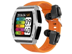 Reloj inteligente TWS 2 en 1 con Bluetooth, llamadas, monitorización de oxígeno en sangre, modos multideportivos, salud, naranja, Yizhood