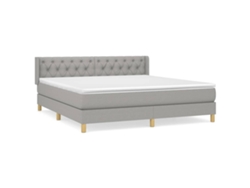 Maison Exclusive - Cama Box Spring Con Colchón Tela Gris Claro 160x200 Cm