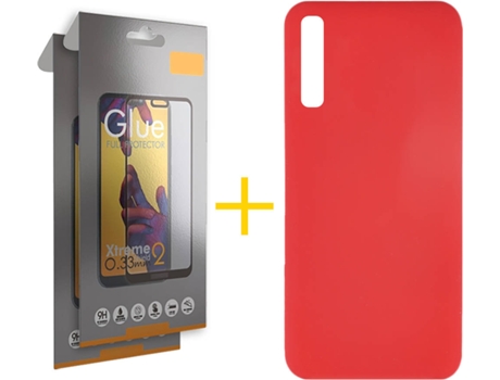 Kit Funda + 2 Protectores de Pantalla Samsung Galaxy A30s SKYHE Full Silicona Líquida (Rojo)