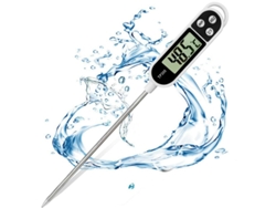 Termómetro digital, sonda de acero inoxidable de grado alimenticio con amplio rango de temperatura, ideal para creaciones culinarias.