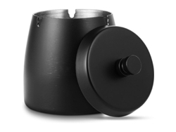 2026altiro-cenicero Con funda, resistente a la intemperie para uso en exteriores e interiores, metal resistente a los olores para jardín, bar, encimera y hogar - Negro
