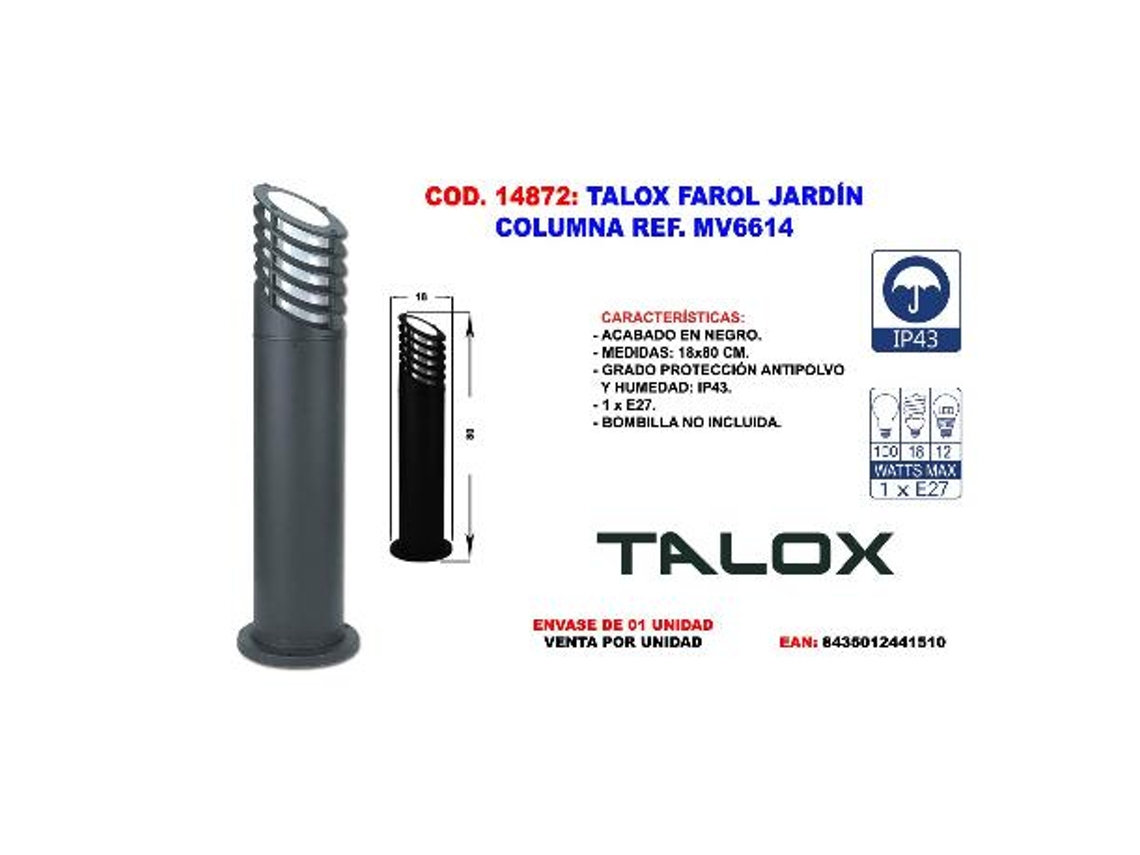Talox farol jardin columna ref. mv6614