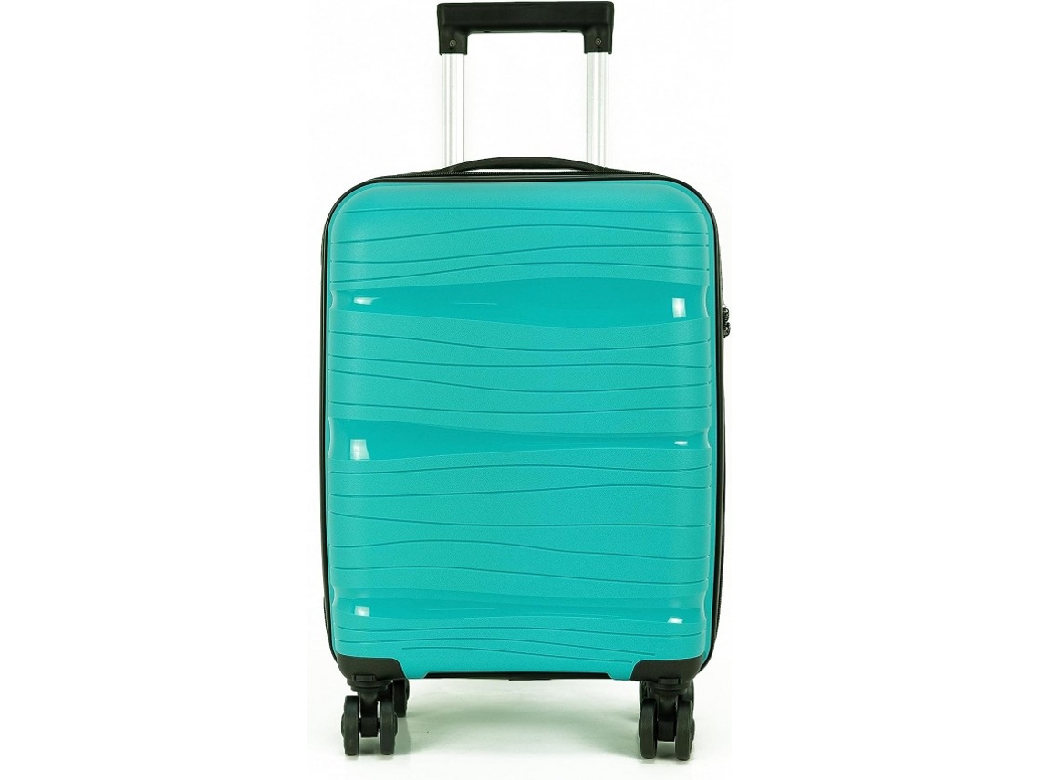 Maleta Para Cabina Equipaje De Mano Viajar En Avión Rigida Viaje 4 Ruedas 360º Giratorias (Verde Agua) COSHANO