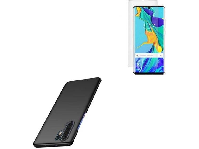 Kit Carcasa y Protector de Cristal Nano Curved UV Huawei P30 Pro SlimShield Negro