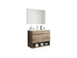 Mueble de baño con espejo Thai 2 puertas Nordik 80 x 64 x 45 cm