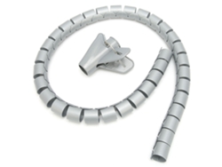 Organizador De Cables, Funda Enrollable, Gestión De Cables, Tubo Abierto Con Clip, 10 M, Gris, 10 Mm De Diámetro, Pe Ignífugo