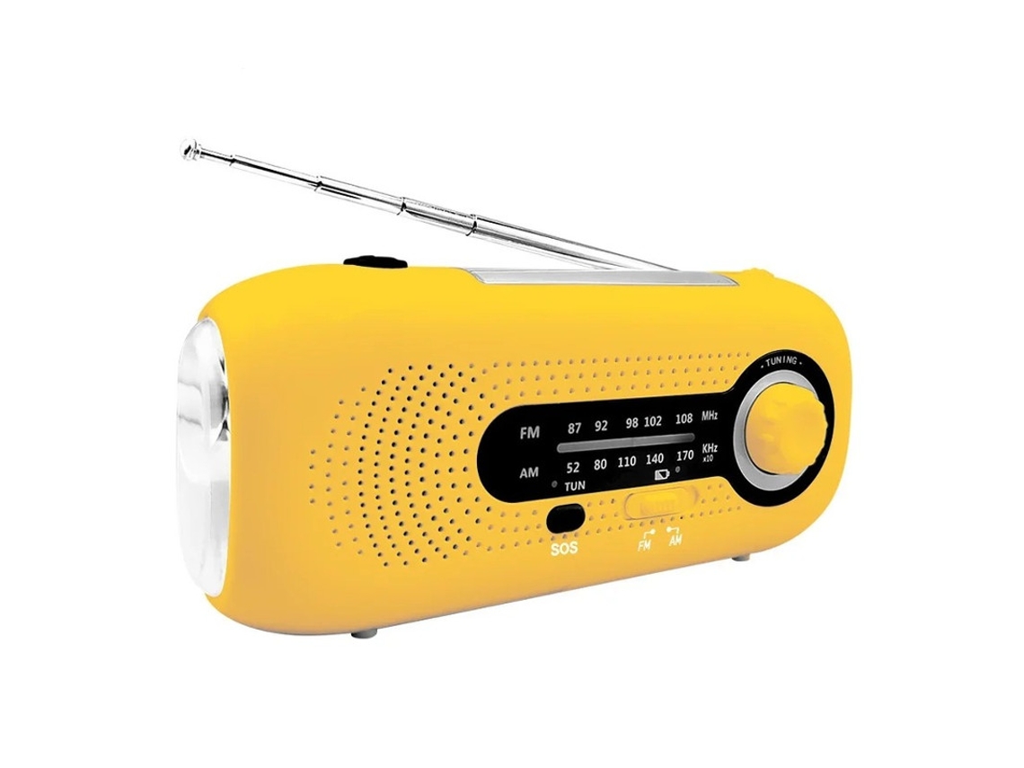 Radio de emergencia solar multifuncional BESTVITE de 2000 mAh con manivela y linterna (naranja)
