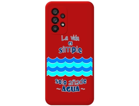 Carcasa para Samsung Galaxy A53 5G TUMUNDOSMARTPHONE Silicona Líquida Dibujos Rojo
