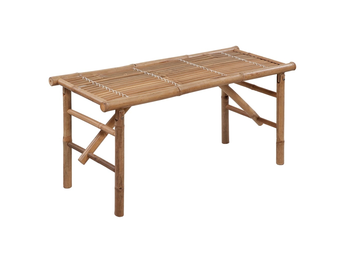 Maison Exclusive - Banco de jardín plegable con cojín de 118 cm, bambú
