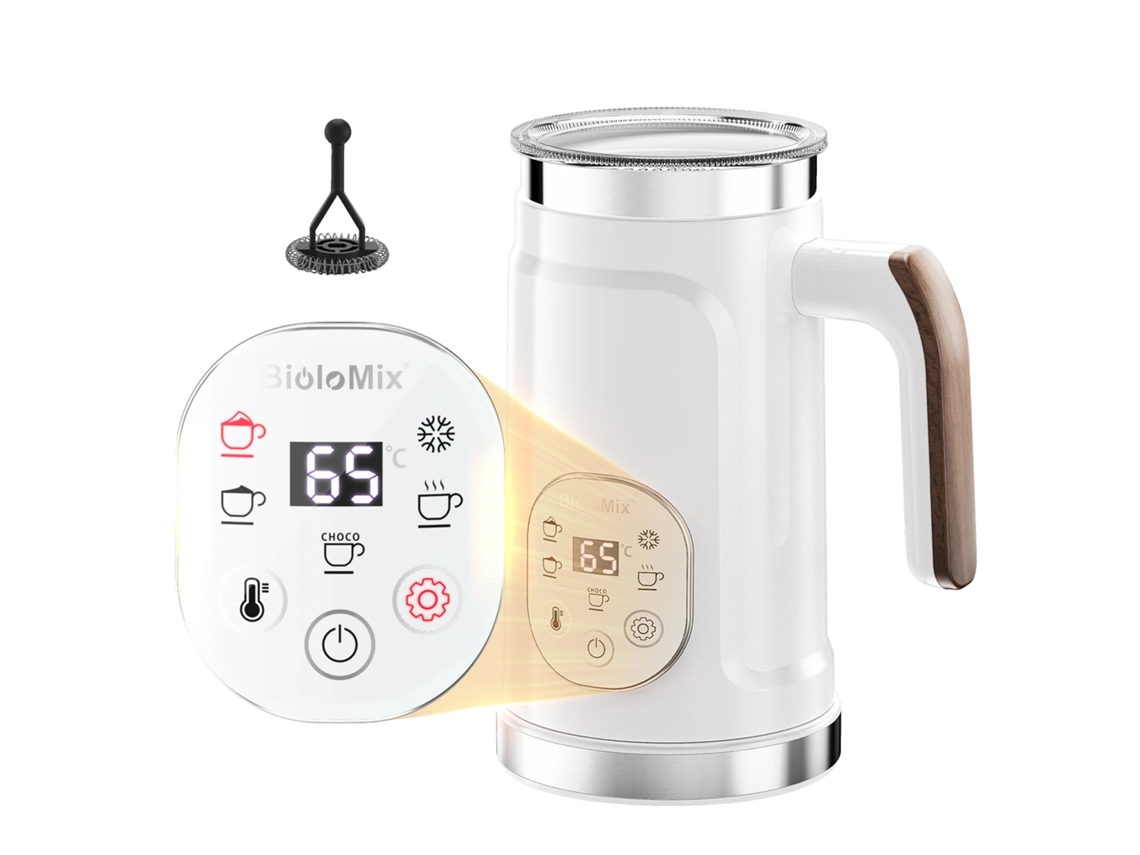 Espumador de leche con control táctil, para espuma caliente y fría, blanco, UE