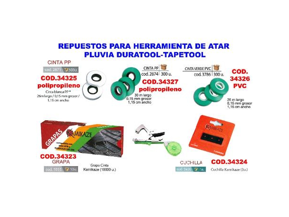 Cinta blanca pe 26mtx0.15mmx1.15 cm atadora duratool-tapet 2871 (caja 10 unidades)