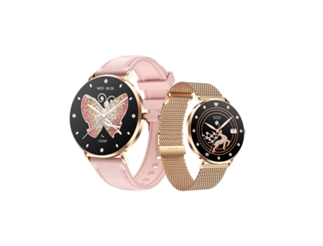 Chronus T8Pro Smartwatch 1.32 AMOLED ultrafino de acero, llamada Bluetooth y monitor de salud (Rosa) BISBISOUS