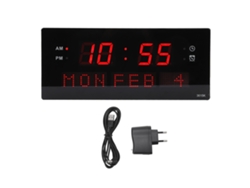 Reloj de pared digital LED Baok-recho con marco negro, estilo elegante para la oficina y el hogar.