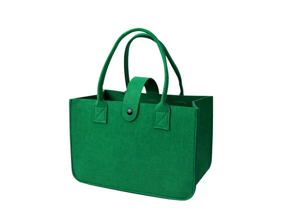 Bolsa de fieltro plegable y resistente a los desgarros, ideal para ir de compras, picnics y uso diario. Color amarillo.