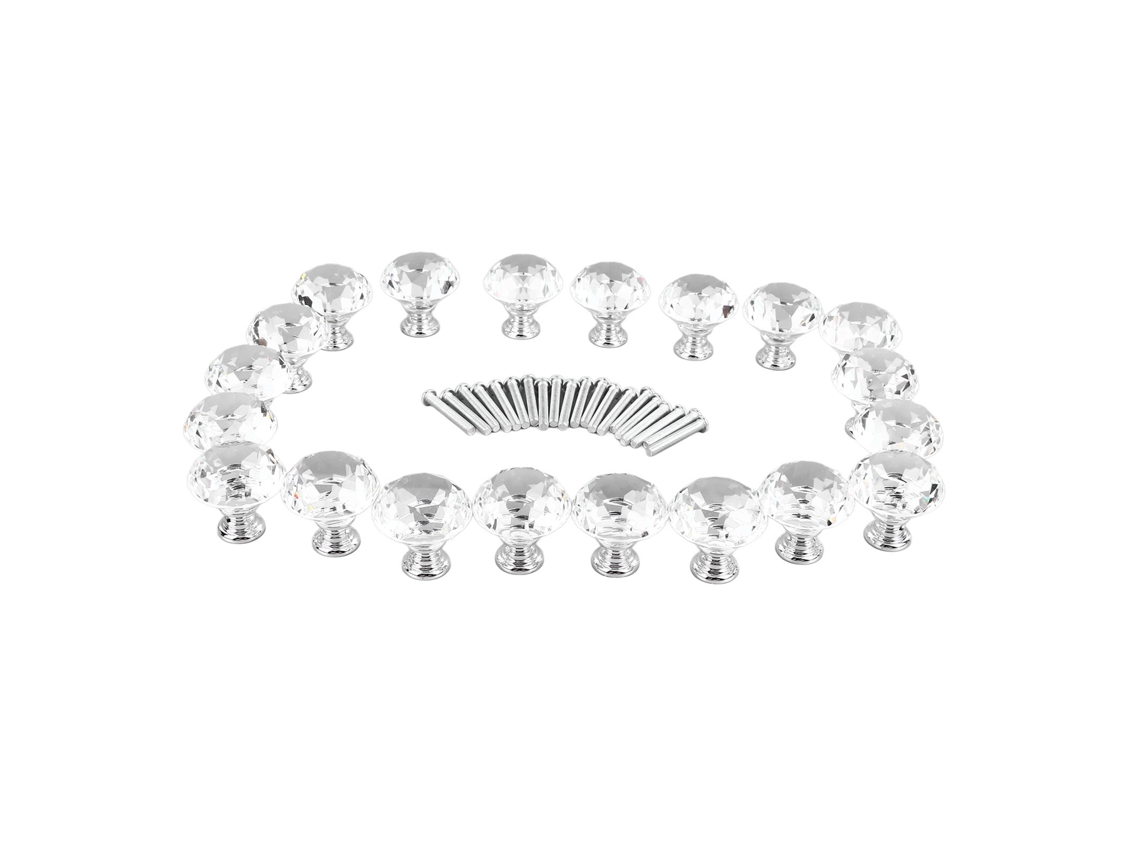 20 Pomos Redondos De Cristal Para Puertas De Armarios Y Cajones, De Aluminio, Para Cocina Y Baño.