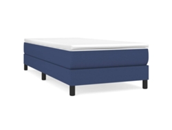 Maison Exclusive - Cama Box Spring Con Colchón Tela Azul 100x200 Cm